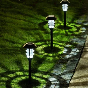 8Pcs Vejos Saulės Dryžuotas Žibintai LED Namų Lauko Vandeniui Kiemo Lempos Sodai Parko Landšafto Apšvietimo Kraštovaizdžio Decors