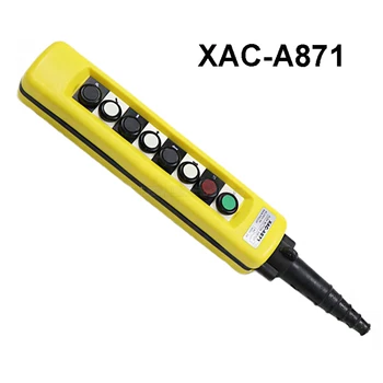 1Pcs XAC-A871 8 Mygtuką, Vienas Greitis Kėlimo Derrick Motorinių Vandeniui Kelionės Kontroliuoti Krano Mygtuką Perjungti Geltona