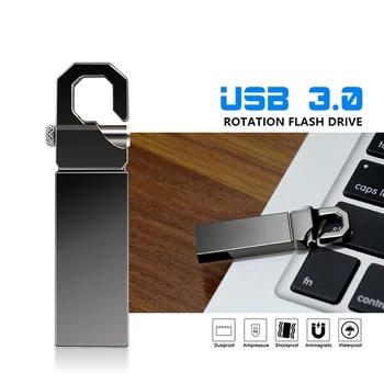 High Speed USB 3.0 Flash Drive, 128GB 64GB 32GB 8GB 16GB Metalinis Tušinukas Ratai 256 GB USB atmintinė 1 TB 2TB 512 GB Pendrive Memory stick