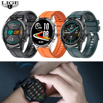 LIGE 2021 Naujas Smart Watch Vyrai Visiškai Jutiklinį Ekraną Sporto Fitneso Žiūrėti IP68 Vandeniui Bluetooth 