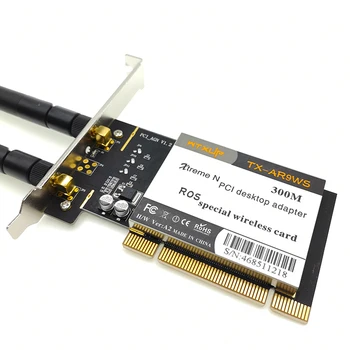 Dvigubos Juostos AR9220 desktop PCI WiFi korta tinklo adapterį 2.4 G 5G 300Mbps bevielio ryšio Kortelės Palaikymas ROS Sistemos 6DB antenos