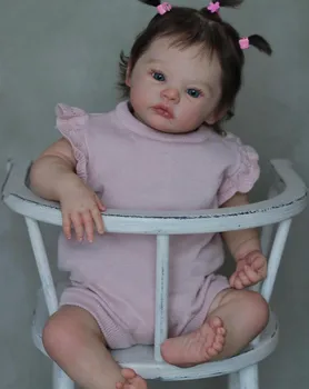 45 CM Pieva 3D Odos Matomas Venų Minkšto Silikono Reborn Baby Doll Žaislas Mergina Audiniu Kūno Vaikas Dress Up Play House Boneca