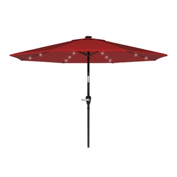 Grynas Sodas 10 Pėdų Lauko Skėtis su Saulės LED Šviesos skėtis plage paplūdimio skėtis skėtį nuo saulės