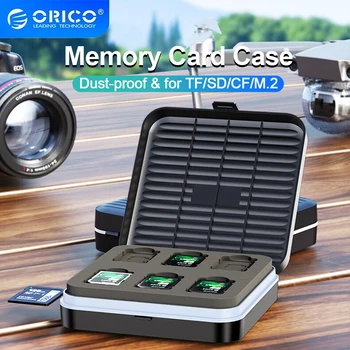 ORICO Nešiojamų Micro SD Kortelė, Laikiklis, Atminties Kortelės talpinimo Raštas už SD/ CF / Micro SD /SSD atsparus smūgiams Kortelės Saugojimo Dėžutė