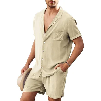 Vasaros Medvilnės Skalbiniai, Marškiniai Nustatyti vyriški Laisvalaikio Lauko 2 dalių Kostiumą Andhome Drabužius Pižama Nežiūriu Kvėpuojantis Beach Trumpas Rankovės Rinkiniai
