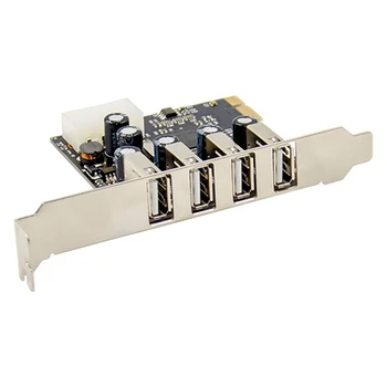 1Set PCI-E 4 Prievadai USB 2.0 Konverteris Card PCIE USB2.0 Adapterio plokštę MCS9990 Lustų rinkinys Leidžia Hot-Swapping USB Riser Card PCB
