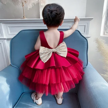 Kūdikio Mergina Suknelės Mergina, Kamuolys Suknelė Princess Tutu Suknelė China Lankas Baby Girl Dress 1st Birthday Party Dress Vestuvių Mergina Suknelės