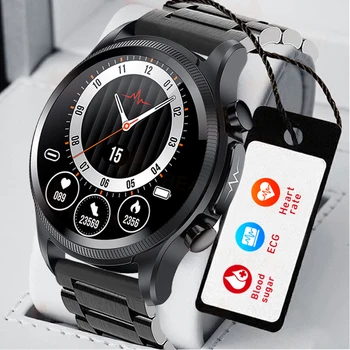 Naujas EKG+PPG Smart Watch Vyrų Širdies ritmas, Kraujo Spaudimas, Cukraus kiekis Kraujyje Sveikatos Žiūrėti IP68 Vandeniui Vyras Smartwatch Sporto GPS Track