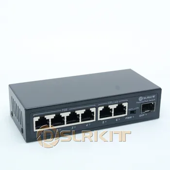 DSLRKIT 4POE 1SFP 2UpLink Gigabit 7 Uostų Passive PoE Switch purkštukas (benzinas), 