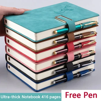 Notebook Ultra-Storas Kolegijos Studentai A5 Oda Verslo Notepad Storio Retro Paprastas, Dienoraštis, Palaiko Custom Pen Pristatymas