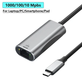 1000Mbps USB C Ethernet Tinklo plokštės Tipas-C Lan, jei Pad Nešiojamąjį kompiuterį 