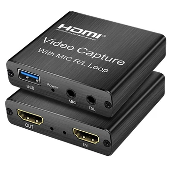 4K HDMI Video Capture Card 1080p Board Game Capture Card USB 2.0 Diktofonas Lauke Prietaisas Live Transliacijos Vaizdo Įrašymo Ciklas