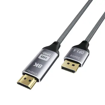 DisplayPort 1.4 HDMI 2.1 8K 1.8 mCable Konverteris 8K@30Hz 4K@120Hz Krypties Suderinama su PC 