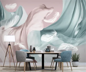 Šiaurės elegantiškas šilko pūkinė 3D trimatis abstrakčios fono namų puošybai sienos freskos užsakymą tapetai sienų tapyba