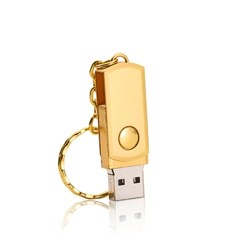 Nemokamai Logotipą Metalinis Tušinukas Ratai 64GB Su Key Chain Aukso 